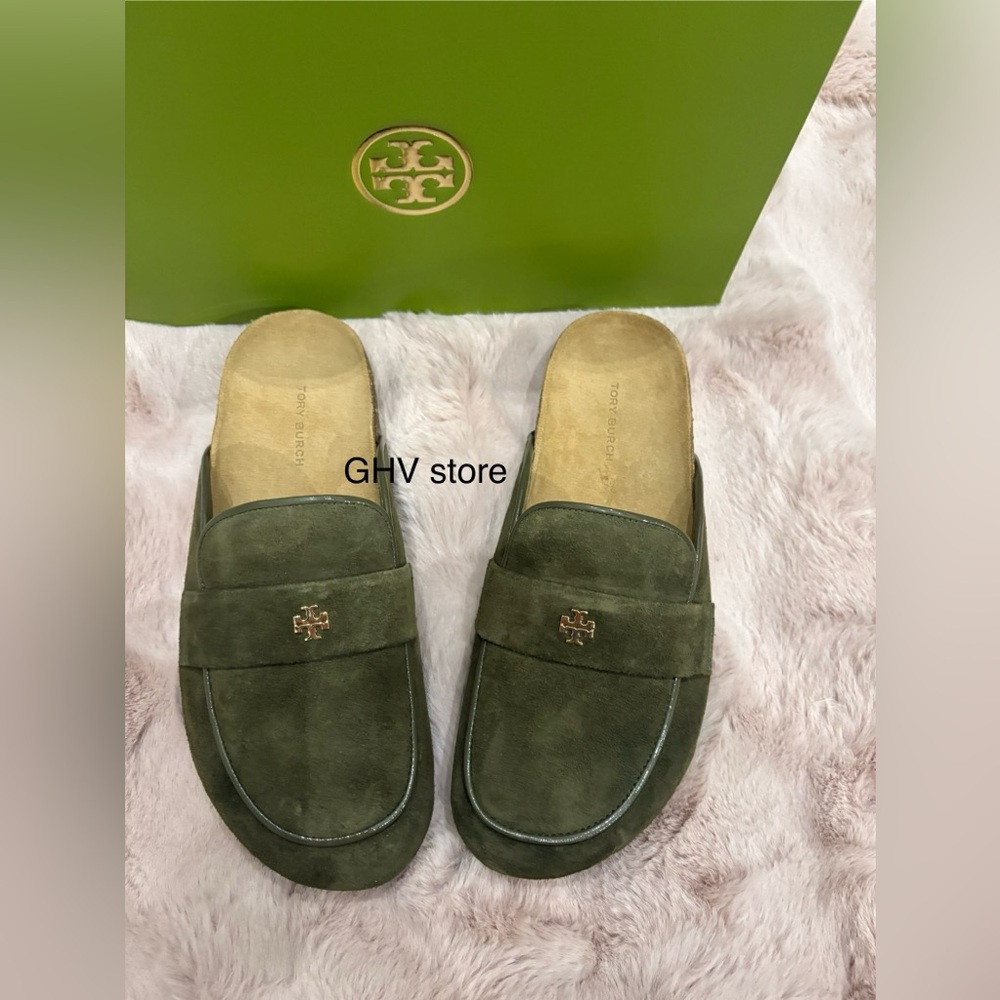 Tory Burch Everly Cork Leather Mule Shoes